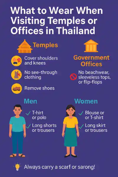 Dresscode für Tempel und Behörden in Thailand